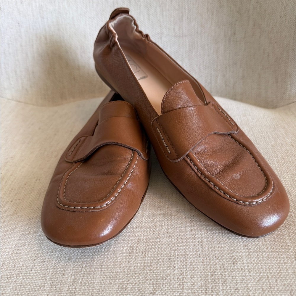 AGL Tan Leather Slip-On Shoes
